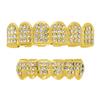 24K Gold Plated Grillz Caps Top & Bottom Set for New Custom Fit Hip Hop Style + 2 Extra Molding Bars view 1