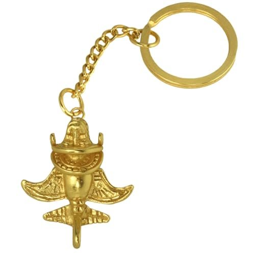 Across The Puddle, 24k Gold Plated Jet-5 Keychain | Pre-Columbian Quimbaya Aircraft | Original Golden Jet Collection