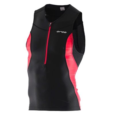 ORCA Men's Core Tri Tank (Black/Red, Small)