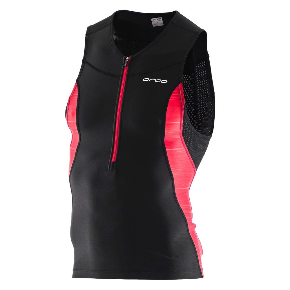 ORCA Men's Core Tri Tank (Black/Red, Small)