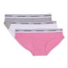 Calvin Klein Kids Girls' Modern Cotton Bikini Underwear 3-Pack, Sachet Pink/Classic White/Heather Grey, Small view 1