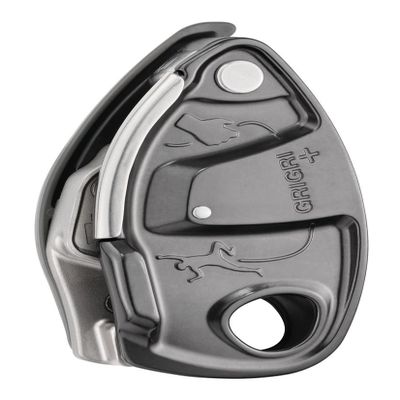 PETZL GRIGRI+ Belay Device with Cam-Assisted Blocking and Anti-Panic Handle, Suitable for Learners and Intensive Use - Grey