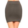 Fashionazzle Women's Casual Stretchy Bodycon Pencil Mini Skirt (Small, KS06-Grey/Spandex) view 3
