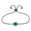ELEGANT CONFETTI Venice 18k Black Gold Plated Cubic Zirconia Green Bolo Fashion Bracelet view 1