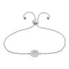 ELEGANT CONFETTI Venice 18k White Gold Plated Cubic Zirconia Bolo Fashion Bracelet view 1