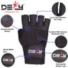 DEFY Challenge Your Fear Leather Weight Lifting Gloves Spandex Heavy Duty Gloves Padded Gym Body Building Fitness Workout (Small) view 4