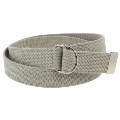 CTM Cotton Web 1.25 Inch Belt with D Ring Buckle, Light Grey