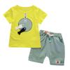Baby Toddler Boys Summer Clothes Outfits 1-4 Years Old Kids Short Sleeve Cartoon T Shirt Tee and Shorts Pants Set (12-18 Months, Yellow) view 1