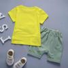 Baby Toddler Boys Summer Clothes Outfits 1-4 Years Old Kids Short Sleeve Cartoon T Shirt Tee and Shorts Pants Set (12-18 Months, Yellow) view 3