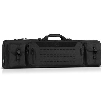 Savior Equipment Urban Warfare Tactical Double Long Gun Bag Case Backpack w/Pistol Handgun Case,55 Inch Obsidian Black