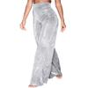 Yollmart Women's Glitter Silver High Waisted Bell Bottom Flared Pants Wide Leg Trousers-Silverwhite-S view 1