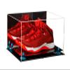 Better Display Cases Acrylic Basketball Shoe Pair Display Case with Light Blue Risers and Mirror (A082-BLR) view 1