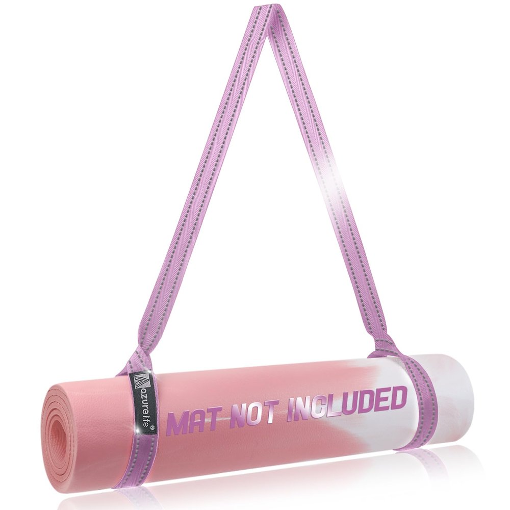 A AZURELIFE [MAT NOT Included] Yoga Mat Sling, Yoga Mat Straps for Carrying, Easy-Cinch Yoga Mat Holder Strap
