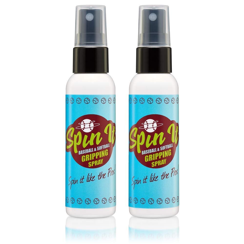 Spin iT Baseball Grip Spray - Bat Grip Tape & Baseball Batting Gloves Supplement - Pine Tar Baseball & Rosin Bags Baseball Replacement - Use with Baseball Net for Hitting and Pitching 4 oz