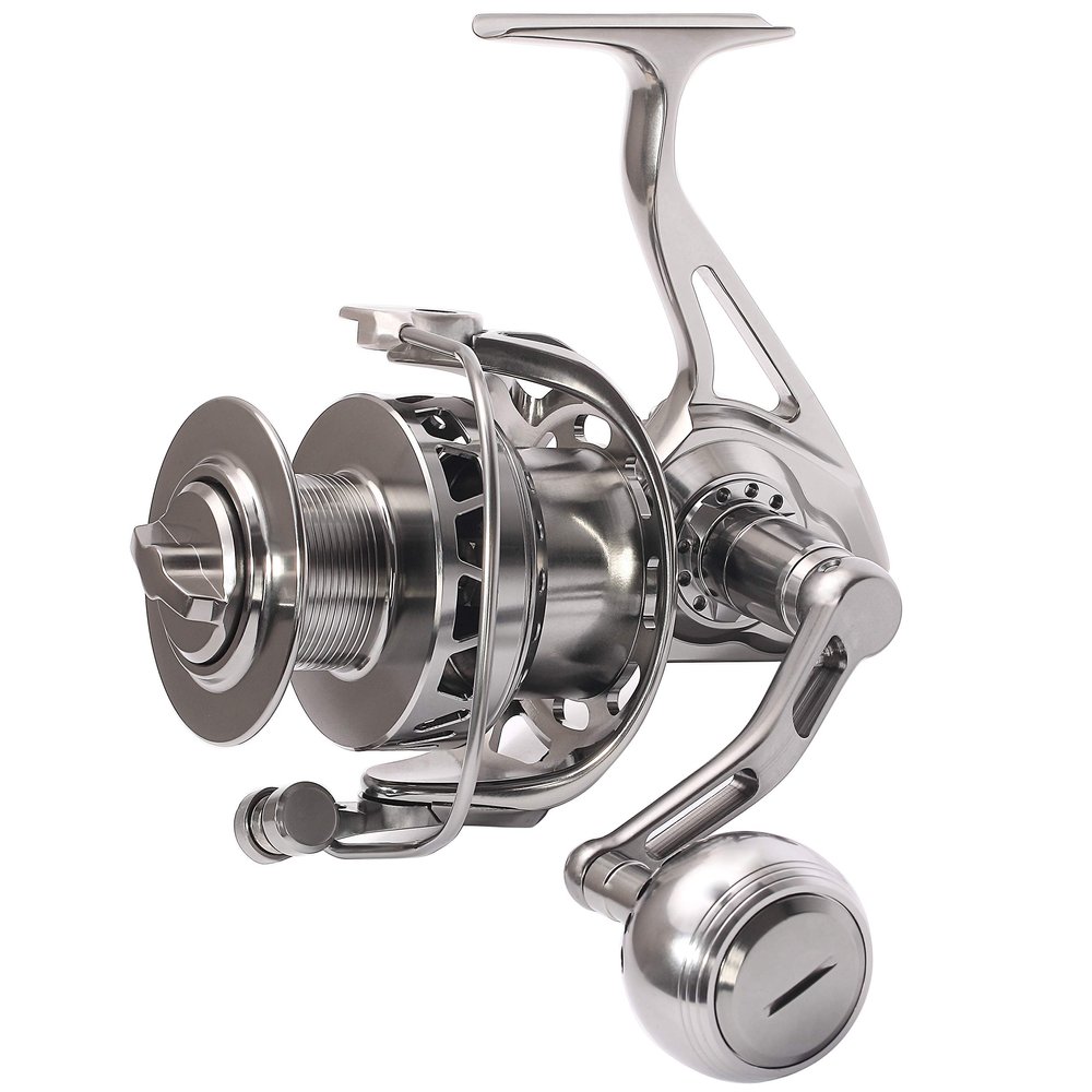 CNC Full Metal Spinning Fishing Reel Powerful Saltwater Reel 20kg or 44lbs Long Cast Big Game Boat Fishing 12 Stainless Steel Ball Bearings Size 5000 22lbs - 220yards