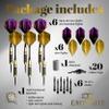 CC-Exquisite Premium Steel Tip Darts Set - Professional Darts, Brass Barrels, Metal Tip Darts, Extra Flights, (12) Aluminum Shafts 35/48, O-Rings, Dart Tool, Dart Sharpener, Darts Case view 3