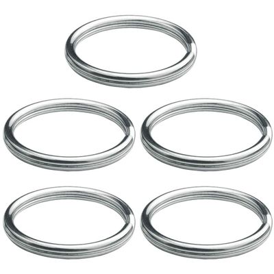 Auspichoice 316 Stainless Steel Key Ring Key Chain Marine Grade Keychain Split Ring Connector (30MMX5)