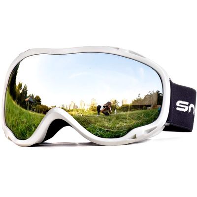 HUBO SPORTS Ski Snow Goggles for Men Women Adult,OTG Snowboard Goggles of Dual Lens with Anti Fog for UV Protection for Girls(WSilver)