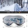 HUBO SPORTS Ski Snow Goggles for Men Women Adult,OTG Snowboard Goggles of Dual Lens with Anti Fog for UV Protection for Girls(WSilver) view 2
