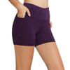 baleaf Workout Shorts Women 5" Biker Yoga Gym Spandex Running Volleyball Compression Short with Pockets Purple XL view 1