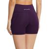 baleaf Workout Shorts Women 5" Biker Yoga Gym Spandex Running Volleyball Compression Short with Pockets Purple XL view 2