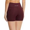 baleaf Workout Shorts Women 5" Tummy Control Short Pockets Wine Red XS view 2