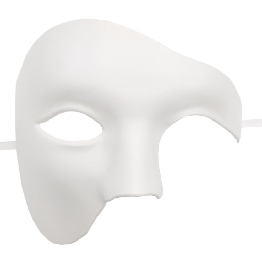 Awlsyj Mens Masquerade Mask Vintage Greek Roman Mask Venetian Party Mask Halloween Mardi Gras Mask(Phantom Solid White)