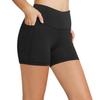 baleaf Workout Shorts Women 5" Biker Yoga Gym Spandex Running Volleyball Compression Short with Pockets Black M view 1