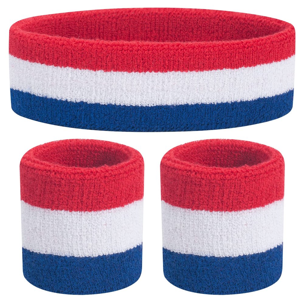 ONUPGO Kids Sweatbands Toddler Headband Wristband Set - Athletic Cotton Baby Sweat Band for Kids Youth Baby (1 Headband + 2 Wristbands)