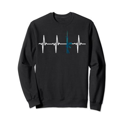Pro Second Ammendment 2A Gun Lover AR15 Heartbeat Sweatshirt