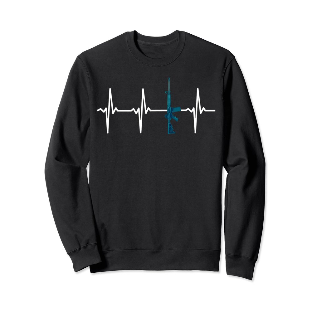 Pro Second Ammendment 2A Gun Lover AR15 Heartbeat Sweatshirt