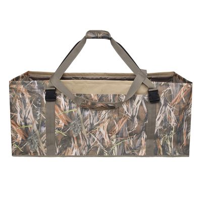 UNISTRENGH 12 Slot Duck Decoy Bag with Padded Adjustable Shoulder Strap Water Dirt Drain System Slotted Decoy Bags to Protect Duck Decoys (New Reed Camoflage)