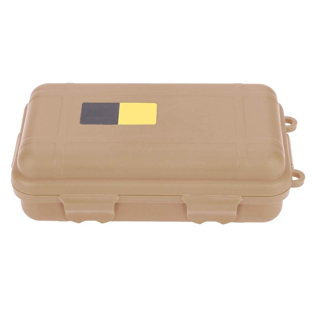 Outdoor Survival Box, Outdoor Plastic Waterproof Storage Box Shockproof Box Airtight Survival Case Container Storage Carry Box for Outdoor Tools storage(BigTan)