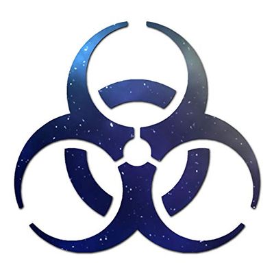 Bio Hazard Symbol - Vinyl Decal Sticker - 12.75" x 12" - Galaxy