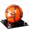 Better Display Cases Acrylic Display Case for Collectibles, Full Size Soccer Ball Display Case, White Risers & Black Base, Handcrafted Showcase Box.DIM;9.75" L x 9.75" W x 9.75" H. (A027-WR) view 1
