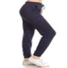 Leggings Depot Womens Relaxed fit Jogger Pants - Track Cuff Sweatpants with Pockets, Navy, 2X view 1
