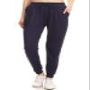 Leggings Depot Womens Relaxed fit Jogger Pants - Track Cuff Sweatpants with Pockets, Navy, 2X view 2