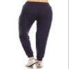 Leggings Depot Womens Relaxed fit Jogger Pants - Track Cuff Sweatpants with Pockets, Navy, 2X view 3