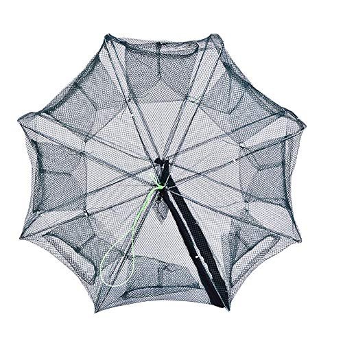 Dilwe Fishing Net, Fishing Landing Net Portable Folding Cage Trap Casting for Crab Shrimp Crawfish 8 Holes 6 Holes(8 Holes)