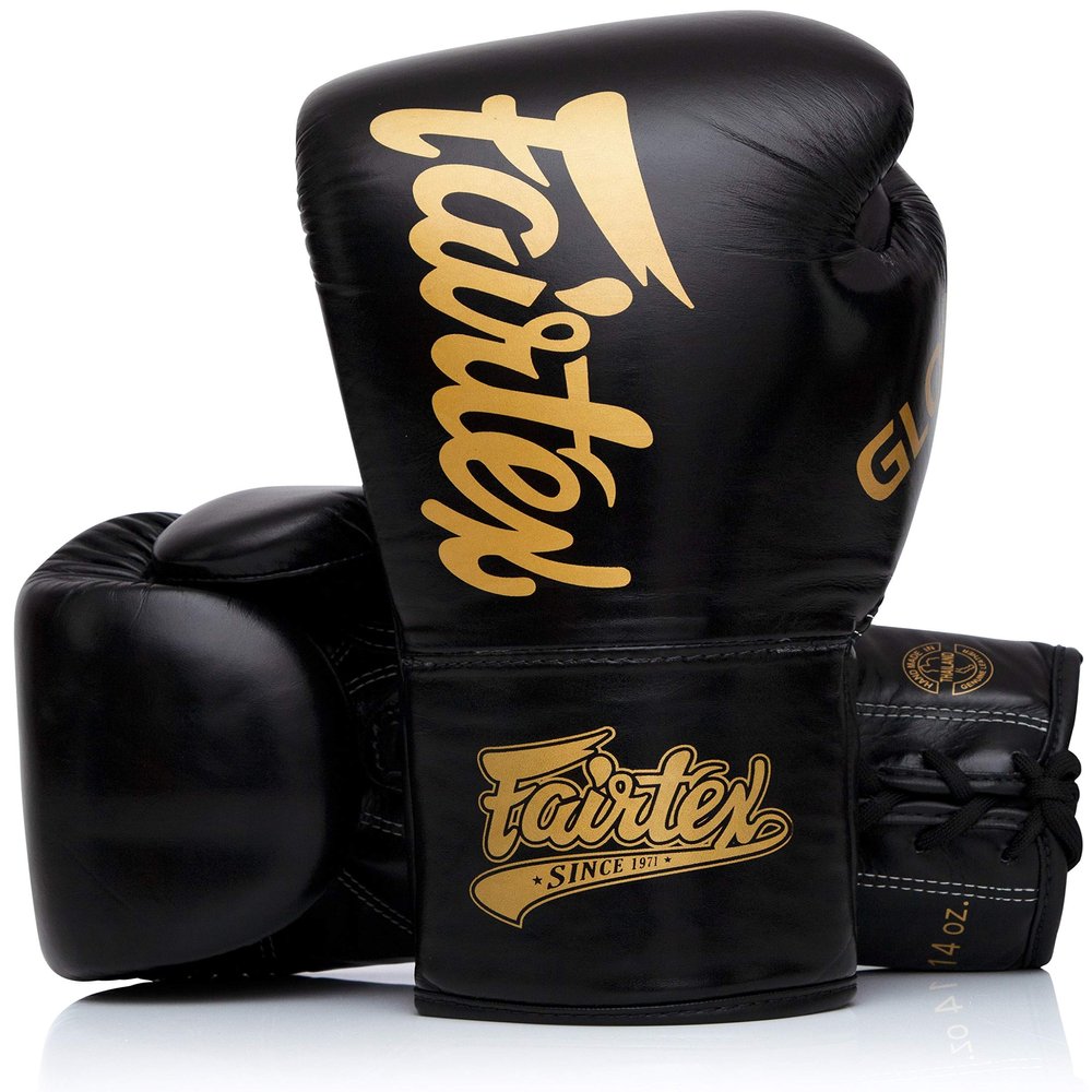 Fairtex Glory Kickboxing Gloves - Limited Edition (Black BGLG1 - Laceup, 16 oz)