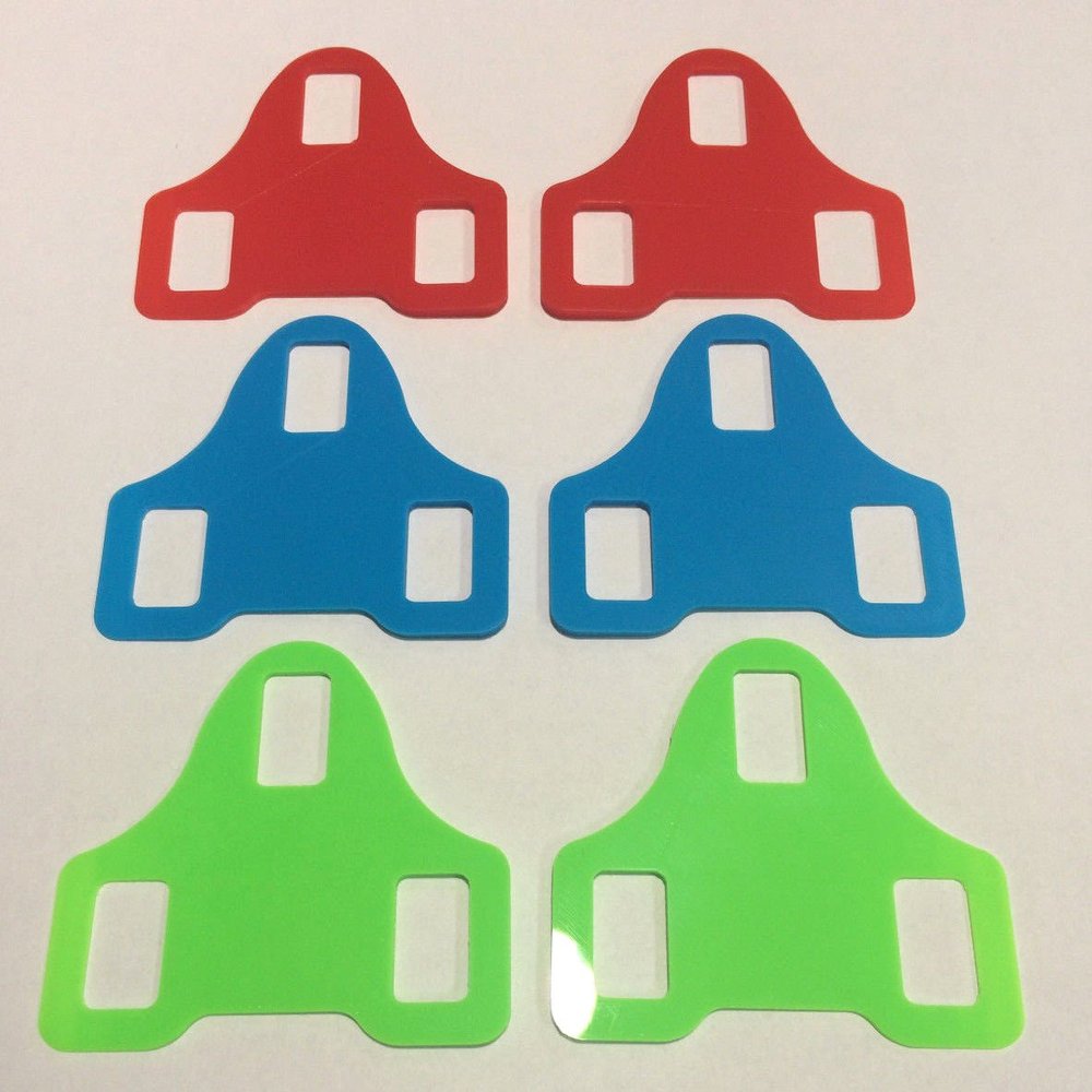 GoodVibration Leg Length Cleat spacers shims Look KEO Delta Vector PowerTap Pedals 3-14MM (Red, 8mm [8pcs] + Bolts + Wedge)
