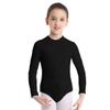 Alvivi Kids Girls Long Sleeve Mock Turtle-neck Ballet Dance Leotard Gymnastics Active Sports Training Crop Tops Black 10-12 Years view 1