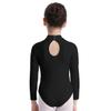 Alvivi Kids Girls Long Sleeve Mock Turtle-neck Ballet Dance Leotard Gymnastics Active Sports Training Crop Tops Black 10-12 Years view 2