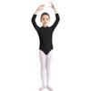 Alvivi Kids Girls Long Sleeve Mock Turtle-neck Ballet Dance Leotard Gymnastics Active Sports Training Crop Tops Black 10-12 Years view 3