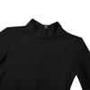 Alvivi Kids Girls Long Sleeve Mock Turtle-neck Ballet Dance Leotard Gymnastics Active Sports Training Crop Tops Black 10-12 Years view 4