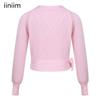 iiniim Kids Girl's Classic Long Sleeve Knit Wrap Sweater Ballet Dance Cardigan (7-8, Side Ties Pink) view 3