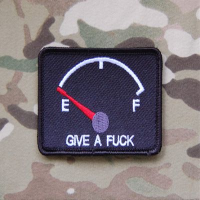 BritKitUSA GIVE A F**K Empty Fuel Gauge Morale Patch Zero F**ks DEVGRU Seal Team 6 Cag UKSF
