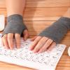 Blulu 4 Pairs Fingerless Gloves with Thumb Hole Cozy Half Fingerless Driving Gloves Knit Mittens for Women Men(Black, Grey, Navy Blue, Army Green) view 4