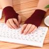 Blulu 4 Pairs Fingerless Gloves with Thumb Hole Cozy Half Fingerless Driving Gloves Knit Mittens for Women Men(Black, Grey, Wine Red) view 2