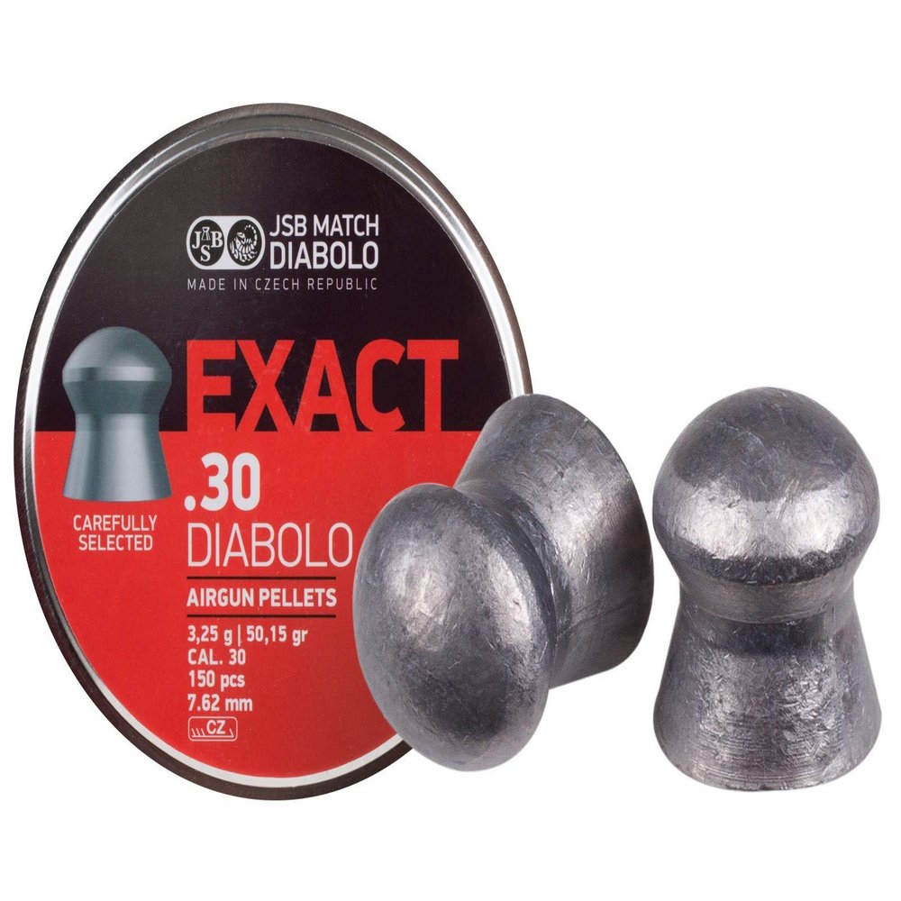 JSB 546031-150 Diablo Exact Air Gun Pellets .30 Cal, 50.15 Grains, 150ct, 4 Pack